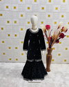 Oc 232 Viscose Velvet Embroidery Work Top With Sharara Dupatta Wholesale In India